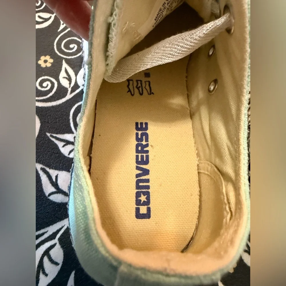 Converse Mint Green Sneakers with Studded Detail - Picture 3 of 10